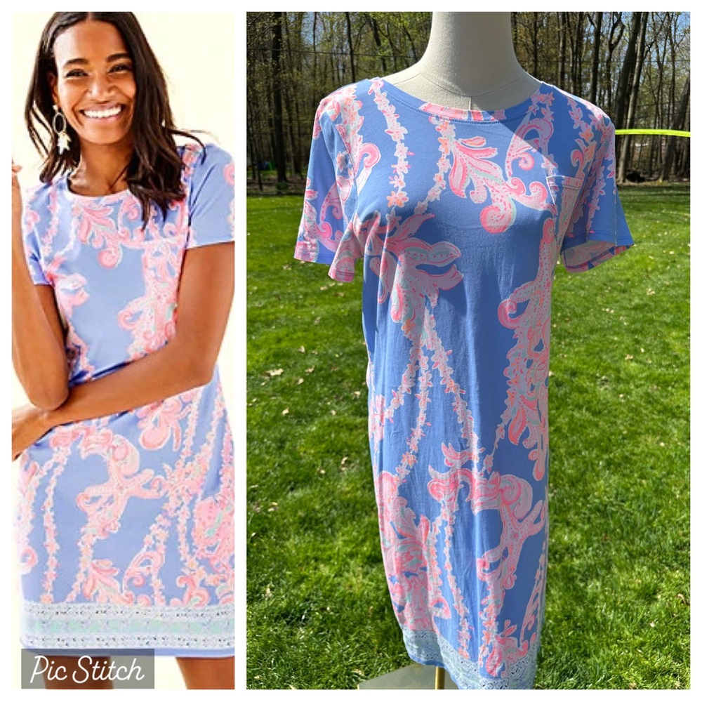Lilly Pulitzer Declan Dress in Blue Peri go with the flow, size L